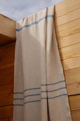 Iso USVA pellavapyyhe, 95x180 cm - pellava-sininen