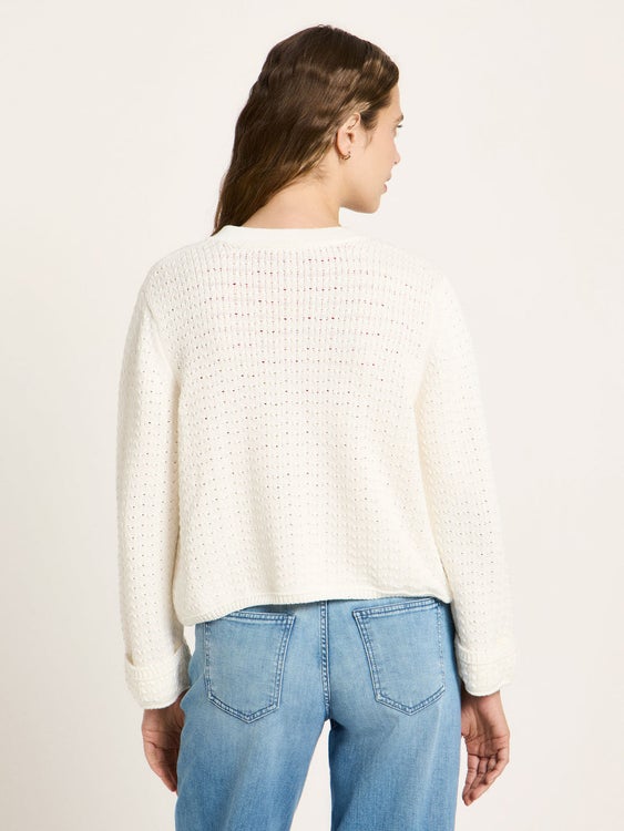 Valkoinen neuletakki, 100% luomupuuvilla