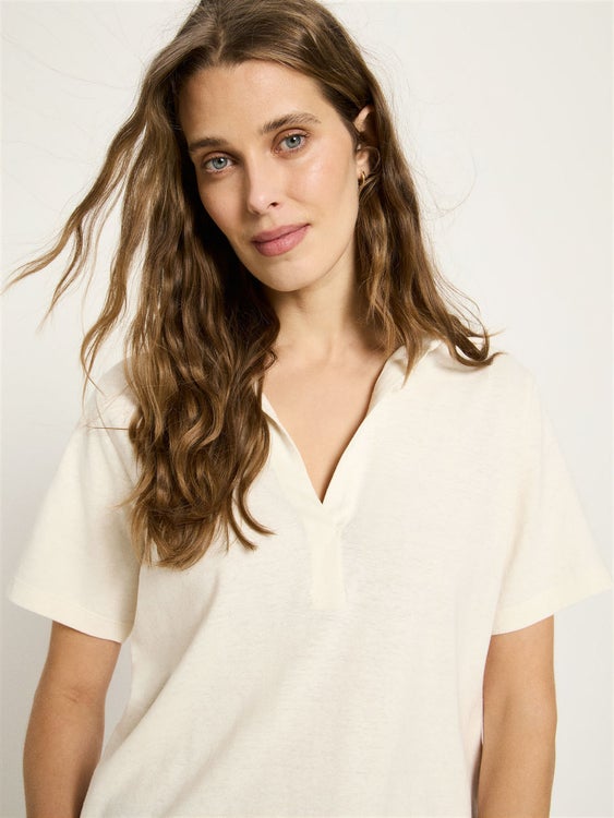 T-paita polo-kauluksella, hamppu/luomupuuvilla