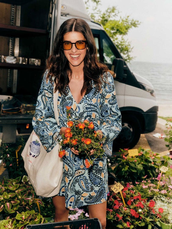 Mekko Paisley Print, 100% luomupellava